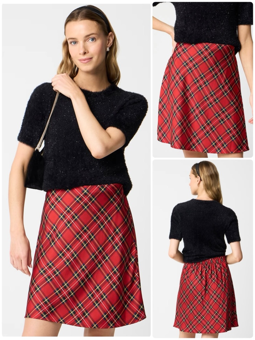 J CREW Satin Mini Skirt A-Line bias-Cut Slip Back Waist Elastic Pull on